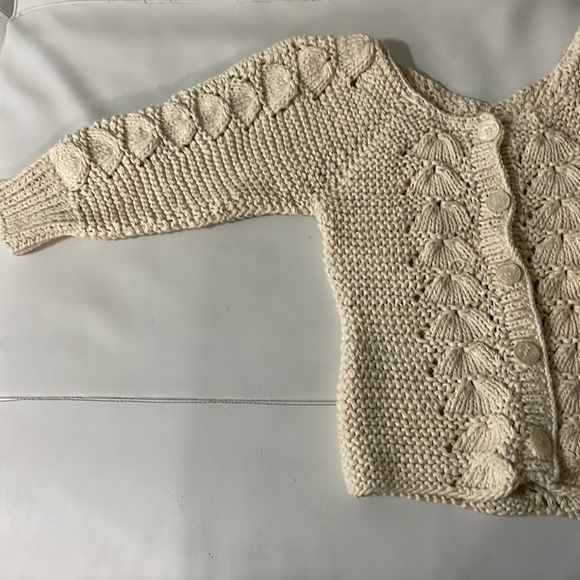 Falls vintage chunky knit cotton cream sweater - Picture 3 of 11